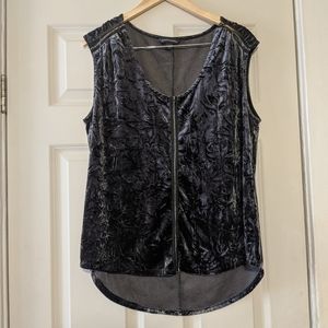 Gray velvet Rock & Republic sleeveless top